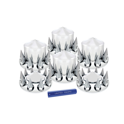 Pointed Axle Cover Combo Kit With 33mm Spike Thread-On Nut Covers & Nut Cover Tool