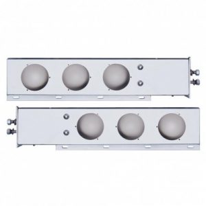 2" Bolt Pattern 430 SS Spring Loaded Light Bar With Three 4" Light Cutouts (Pair)