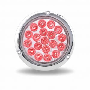 4″ Clear Red Stop, Turn & Tail Round Flange Mount LED Light