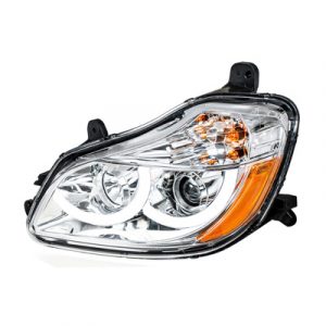 Chrome Projection Headlight With LED Position Light For 2013-2021 Kenworth T680 - Driver Side