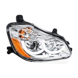 Chrome Projection Headlight With LED Position Light For 2013-2021 Kenworth T680 - Passenger Side