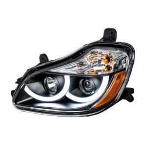 Black Projection Headlight With LED Position Light For 2013-2021 Kenworth T680 - Driver Side