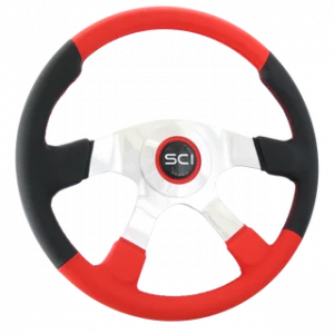 18" Leather- Viper Red/Black Steering Wheel