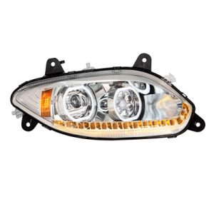 Chrome 17 LED Headlight For 2018-2025 International LT - Passenger Side