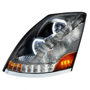 Chrome 10 LED Headlight For 2003-2017 Volvo VN/VNL - Driver Side