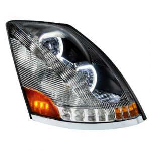 Chrome 10 LED Headlight For 2003-2017 Volvo VN/VNL - Passenger Side