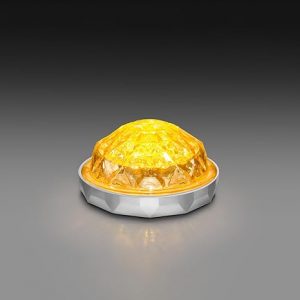 Jewel Low Profile Watermelon Light Clear Lens and Amber LEDs