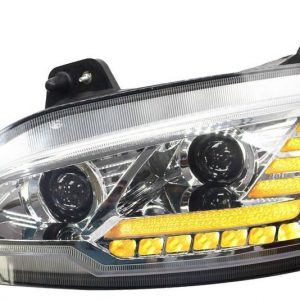 PETERBILT 587/ 579 2022+ LED HEADLIGHT W/ HALO & SEQUENTIAL TURN SIGNAL CHROME (DRIVER)