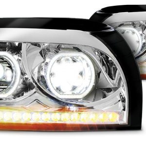 FREIGHTLINER CENTURY LED HEADLIGHT W/ SEQUENTIAL TURN SIGNAL CHROME (DRIVER)