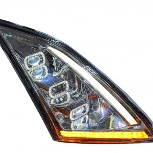 VOLVO VN/ VNL 2018+ LED HEADLIGHT W/ HALO & SEQUENTAIL TURN SIGNAL CHROME (PASSENGER)