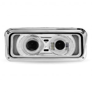 Universal LED Projector Headlight Assembly with Glow Position & Marker LED Accents – Chrome (Driver Side)
