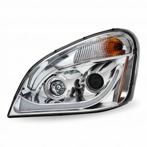 Cascadia LED Projector Headlight Assembly with LED Glow Position, Turn & Marker Accent – Chrome (Driver Side)