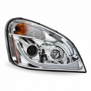  Cascadia LED Projector Headlight Assembly with LED Glow Position, Turn & Marker Accent – Chrome (Passenger Side)