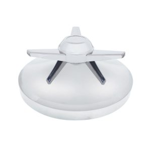 8" Chrome Rear Hubcap With 3 Bar Spinner - Extra Large Straight Bars