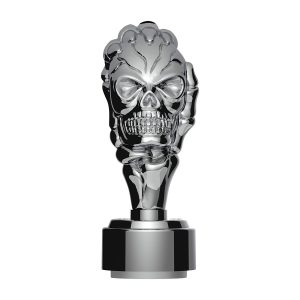 Thread-On Skull Gearshift Knob With 9/10 Speed Adapter - Chrome