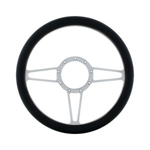 14" Chrome Aluminum 3-Spoke Style 9-Screw Mount Steering Wheel