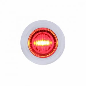 3 LED Dual Function 3/4" Mini Light With Bezel (Clearance/Marker) - Red LED/Clear Lens