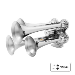 4 Trumpet Mini Train Horn-Chrome