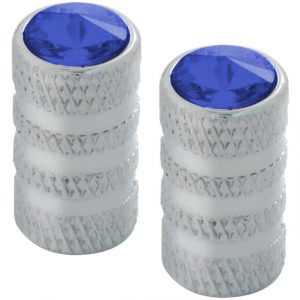 Tubular Style Tire Valve Stem Cover w/ Crystal Blue