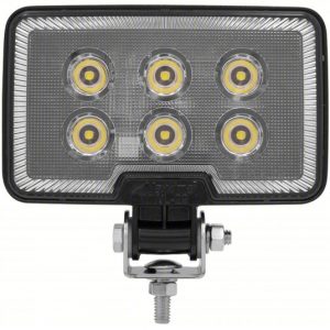 Vehicle Work Light: Rectangular, Flood, LED, Bolt/Bracket, Blunt Cut Wires, Universal, Black