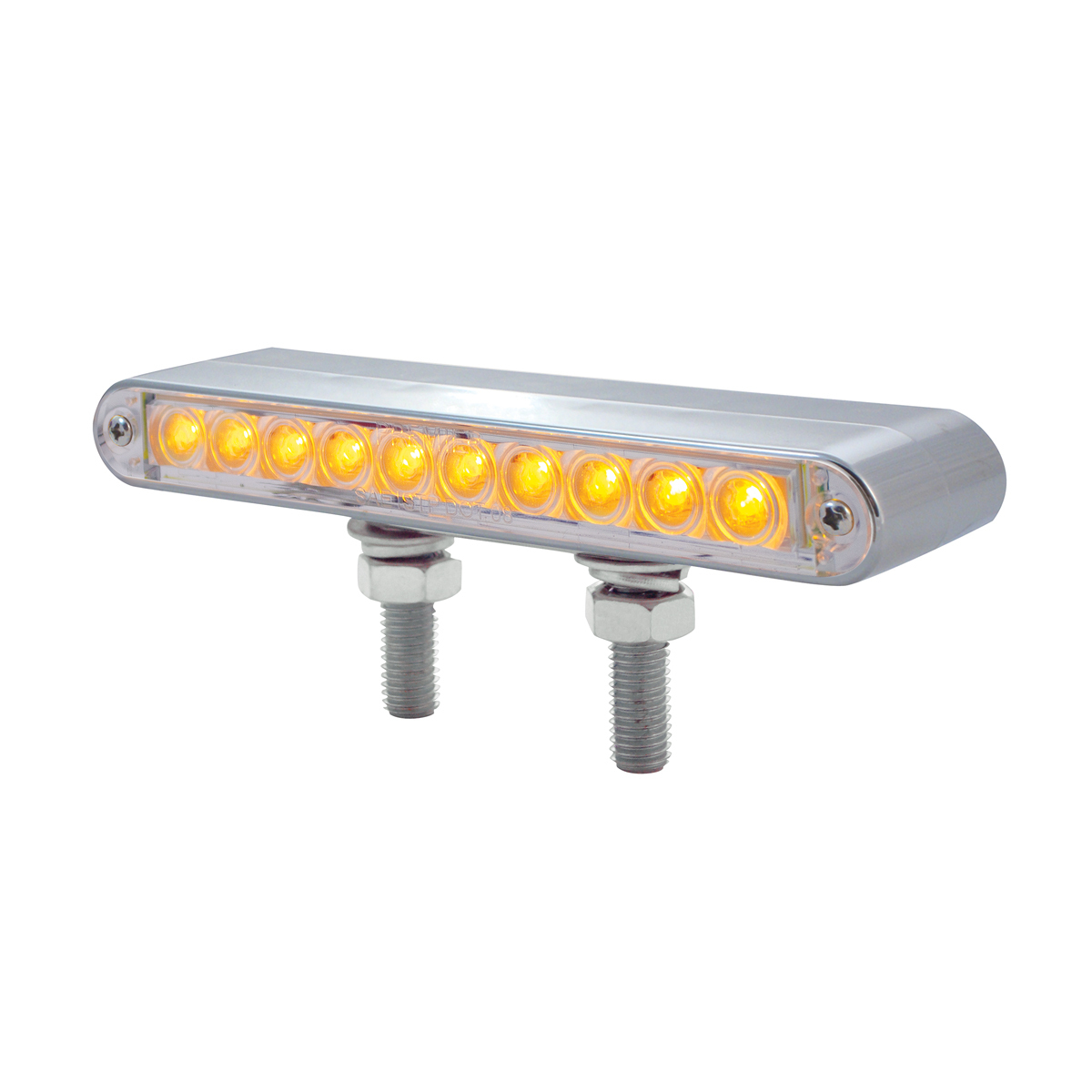 6-1/2" Double Face Light Bar - Amber & Red LED/Clear Lens