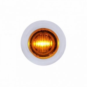 3 LED Dual Function 3/4" Mini Light With Bezel (Clearance/Marker) - Amber LED/Amber Lens
