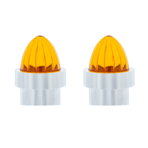 Watermelon Lens Bumper Guide Top With Chrome Base - Amber (2-Pack)