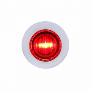3 LED Dual Function 3/4" Mini Light With Bezel (Clearance/Marker) - Red LED/Red Lens