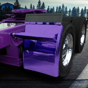 31″ Smoke & Mirror Triangle Mount Long Straight Drop Quarter Fender Kit – Purple